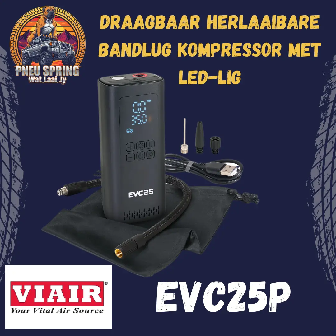 Viair EVC25P Draagbare herlaaibare bandlug kompressor met LED-lig