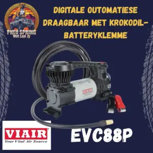 VIAIR EVC88P Digitale outomatiese draagbare kompressor met krokodil-batteryklemme