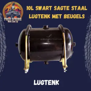 10L Swart Sagstaal Lugtenk met Beugels - Volle Lug
